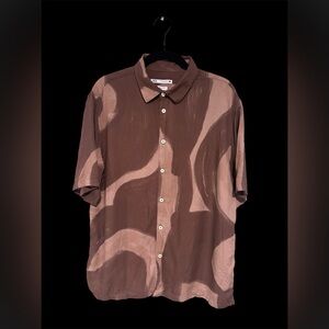 Zara Men's Abstract Print Button-Down Shirt